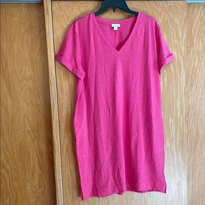 Garnet Hill Pink Cuffed Sleeve Mini Dress